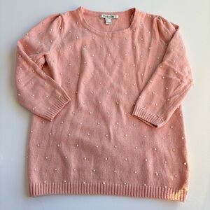 M1 Embellished Faux Pearl Sweater Pink Blush Forever 21 Women Small